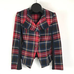 Nordstrom Heed Tartan Plaid One-Button Blazer Women's Size 8 Peplum Holiday